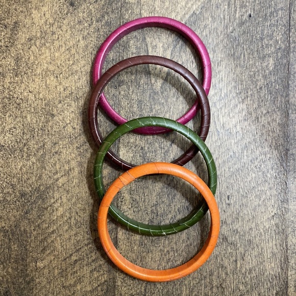 Marc Jacobs Leather Bangles- Set of 4 - Picture 2 of 8